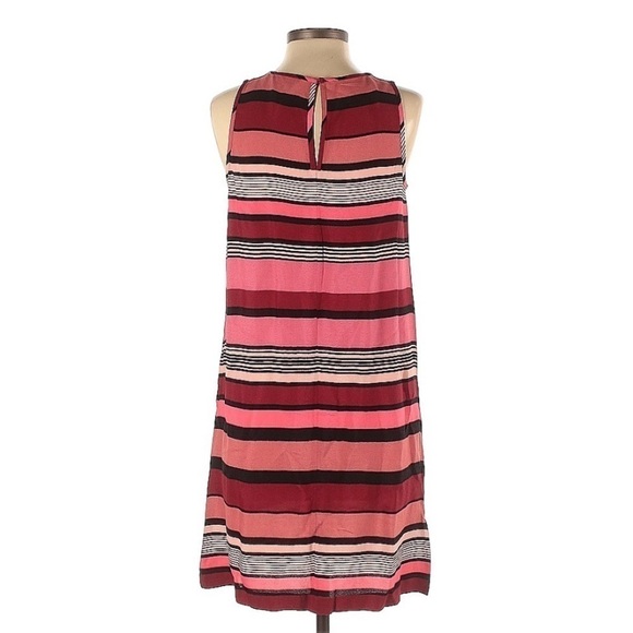 Ann Taylor LOFT Pink/Black Striped Sleeveless Crew Neck Shift Dress Small Petite - Picture 5 of 5